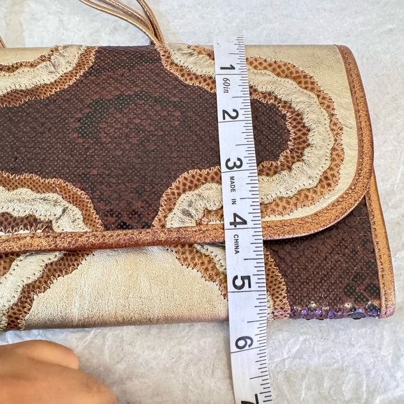 Vintage Carlos Falchi Snake Skin Envelope Shoulder Bag - Picture 8 of 15